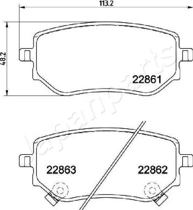 Japanparts PP-0532AF - Bremžu uzliku kompl., Disku bremzes www.autospares.lv