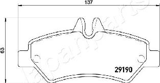 Japanparts PP-0522AF - Bremžu uzliku kompl., Disku bremzes www.autospares.lv