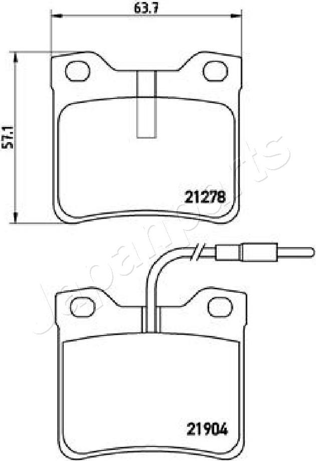 Japanparts PP-0527AF - Bremžu uzliku kompl., Disku bremzes www.autospares.lv