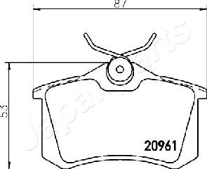 Japanparts PP-0613AF - Bremžu uzliku kompl., Disku bremzes autospares.lv