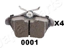 Japanparts PP-0001AF - Тормозные колодки, дисковые, комплект www.autospares.lv