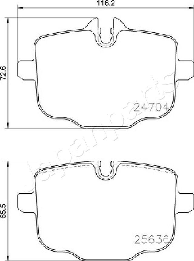 Japanparts PP-0114AF - Bremžu uzliku kompl., Disku bremzes www.autospares.lv