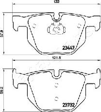 Japanparts PP-0116AF - Bremžu uzliku kompl., Disku bremzes www.autospares.lv