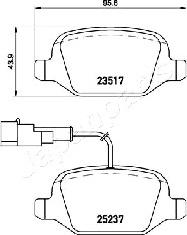 Japanparts PP-0207AF - Bremžu uzliku kompl., Disku bremzes www.autospares.lv