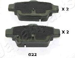 Japanparts PP-022AF - Bremžu uzliku kompl., Disku bremzes www.autospares.lv