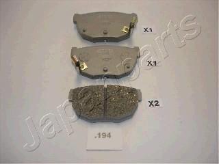 Japanparts PP-194AF - Brake Pad Set, disc brake www.autospares.lv