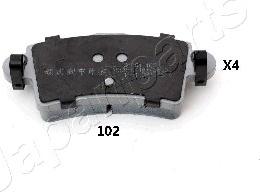 Japanparts PP-102AF - Тормозные колодки, дисковые, комплект www.autospares.lv