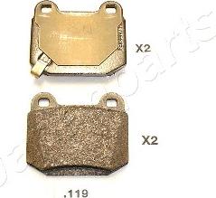 Japanparts PP-119AF - Brake Pad Set, disc brake www.autospares.lv