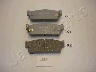 Japanparts PP-124AF - Тормозные колодки, дисковые, комплект www.autospares.lv