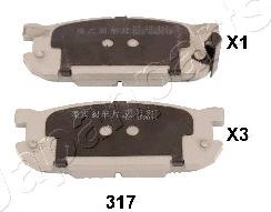 Japanparts PP-317AF - Bremžu uzliku kompl., Disku bremzes www.autospares.lv