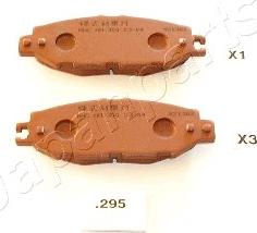 Japanparts PP-295AF - Bremžu uzliku kompl., Disku bremzes www.autospares.lv