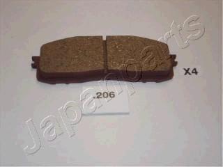 Japanparts PP-206AF - Bremžu uzliku kompl., Disku bremzes www.autospares.lv