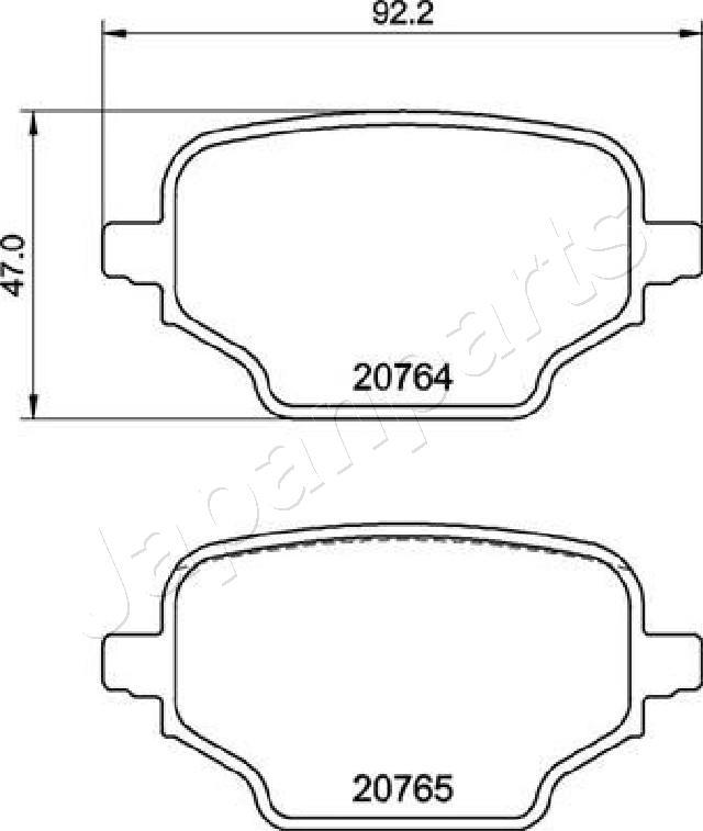 Japanparts PP-2005AF - Bremžu uzliku kompl., Disku bremzes www.autospares.lv