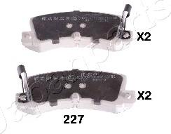 Japanparts PP-227AF - Тормозные колодки, дисковые, комплект www.autospares.lv