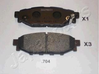 Japanparts PP-704AF - Bremžu uzliku kompl., Disku bremzes autospares.lv