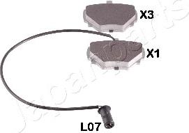 Japanparts PP-L07AF - Тормозные колодки, дисковые, комплект www.autospares.lv