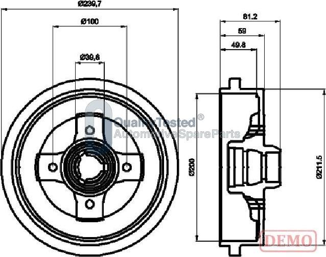 Japanparts TA0909JM - Bremžu trumulis www.autospares.lv