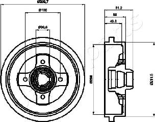 Japanparts TA-0909 - Bremžu trumulis www.autospares.lv