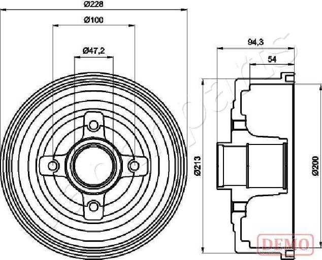 Japanparts TA-0412C - Bremžu trumulis www.autospares.lv