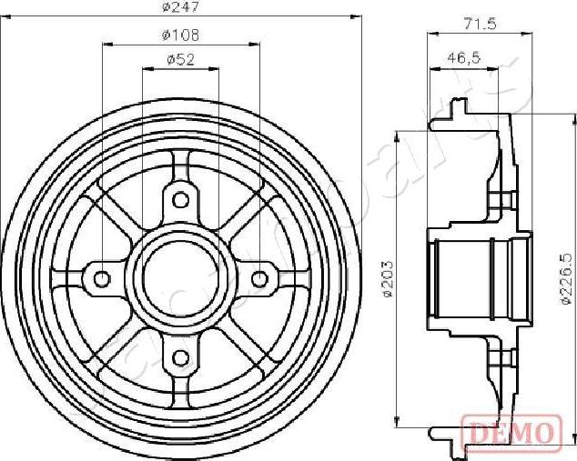 Japanparts TA-0610C - Bremžu trumulis www.autospares.lv