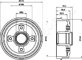 Japanparts TA-0612 - Bremžu trumulis www.autospares.lv