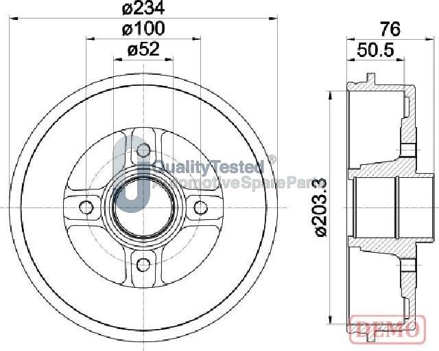 Japanparts TA0704JM - Bremžu trumulis www.autospares.lv