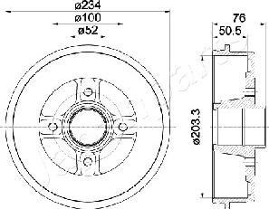 Japanparts TA-0704 - Bremžu trumulis www.autospares.lv