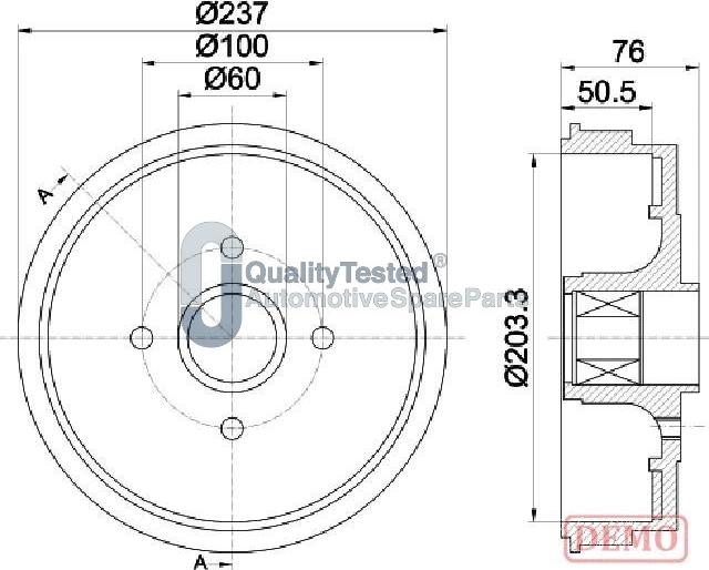 Japanparts TA0700JM - Bremžu trumulis www.autospares.lv