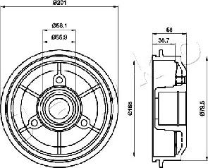 Japko 560607 - Тормозной барабан www.autospares.lv