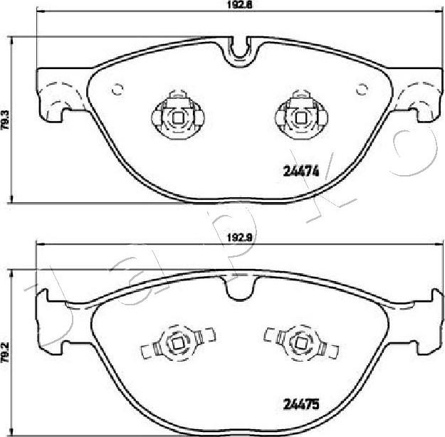 Japko 500347 - Bremžu uzliku kompl., Disku bremzes www.autospares.lv