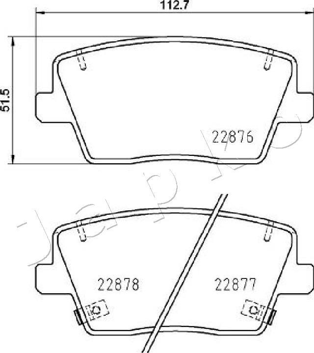 Japko 51H12 - Bremžu uzliku kompl., Disku bremzes autospares.lv