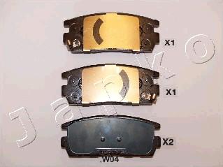 Japko 51W04 - Тормозные колодки, дисковые, комплект www.autospares.lv