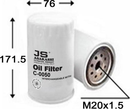 JS Asakashi C0050 - Oil Filter www.autospares.lv