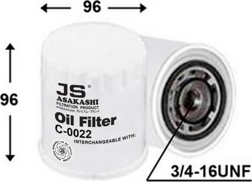 JS Asakashi C0022 - Oil Filter www.autospares.lv