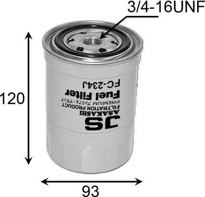 JS Asakashi FC234J - Fuel filter www.autospares.lv