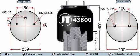 Juratek JAA43802 - Pneimoatsperes spilvens, Pneimopiekare www.autospares.lv