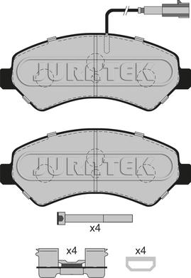 Juratek JCP022 - Bremžu uzliku kompl., Disku bremzes autospares.lv