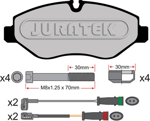 Juratek JCP115 - Bremžu uzliku kompl., Disku bremzes autospares.lv