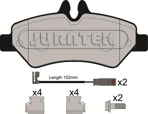 Juratek JCP116 - Bremžu uzliku kompl., Disku bremzes www.autospares.lv