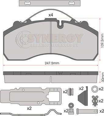 Juratek SYN3988K - Bremžu uzliku kompl., Disku bremzes www.autospares.lv