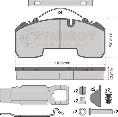 Winnard WP1275 - Bremžu uzliku kompl., Disku bremzes www.autospares.lv