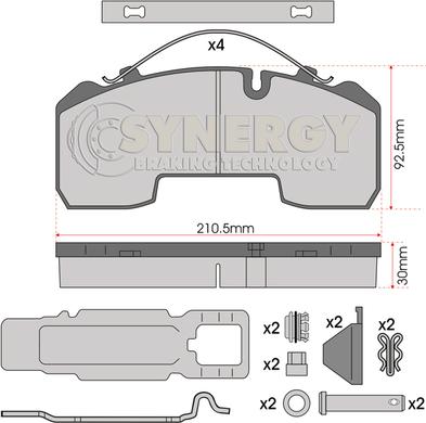 Juratek SYN2001K - Bremžu uzliku kompl., Disku bremzes www.autospares.lv