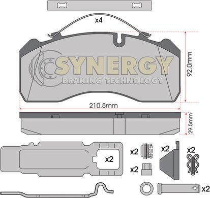 Juratek SYN2329K - Bremžu uzliku kompl., Disku bremzes www.autospares.lv