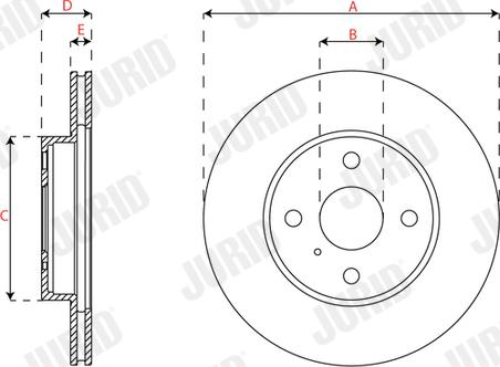 Jurid 563496J - Bremžu diski www.autospares.lv