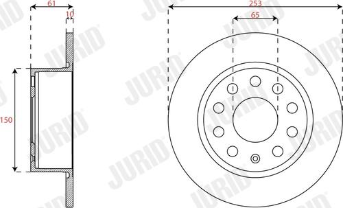 Jurid 563593JC-1 - Bremžu diski www.autospares.lv