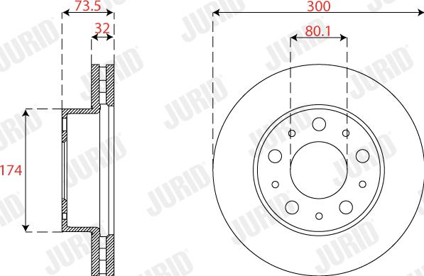 Jurid 563305J-1 - Bremžu diski www.autospares.lv