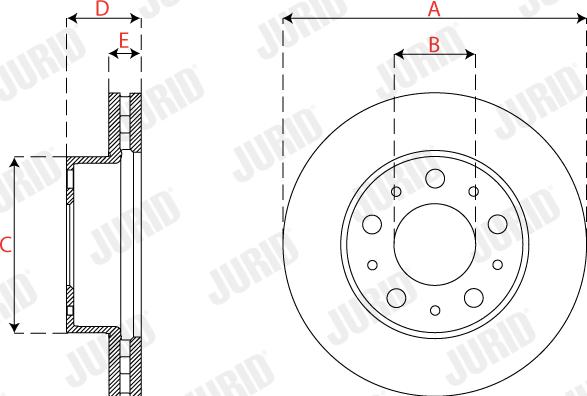 Jurid 563305J-1 - Bremžu diski www.autospares.lv