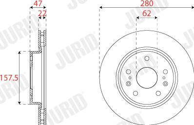 Jurid 563279JC - Bremžu diski www.autospares.lv