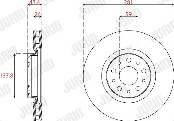 Jurid 563274JC-1 - Bremžu diski www.autospares.lv