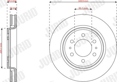 Jurid 563748JC-1 - Bremžu diski www.autospares.lv